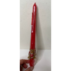American Greetings Bears Heart 10 Inch Candle Sculpt Taper Red Christmas Vintage